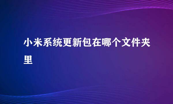 小米系统更新包在哪个文件夹里