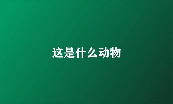 这是什么动物