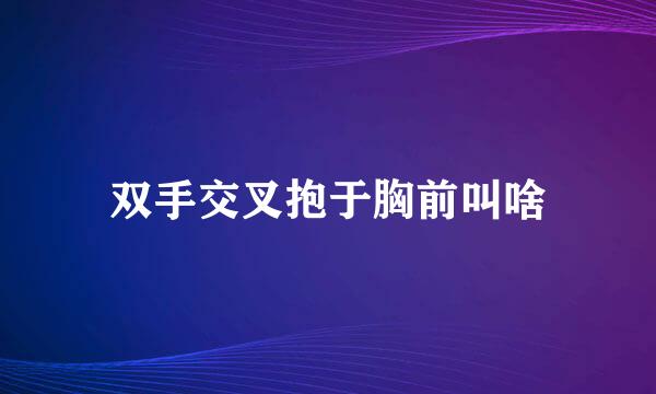 双手交叉抱于胸前叫啥