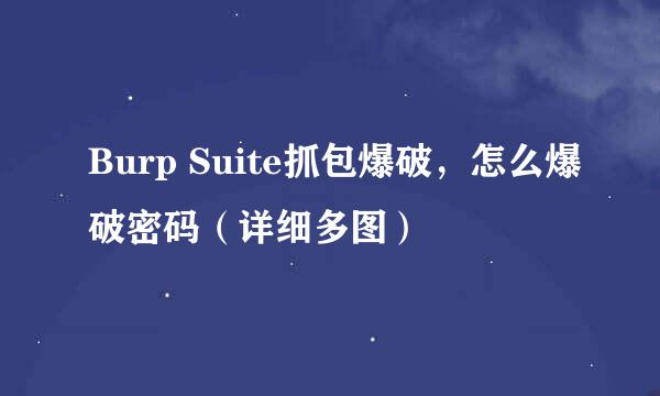 Burp Suite抓包爆破，怎么爆破密码（详细多图）