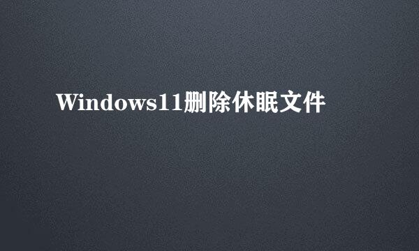 Windows11删除休眠文件
