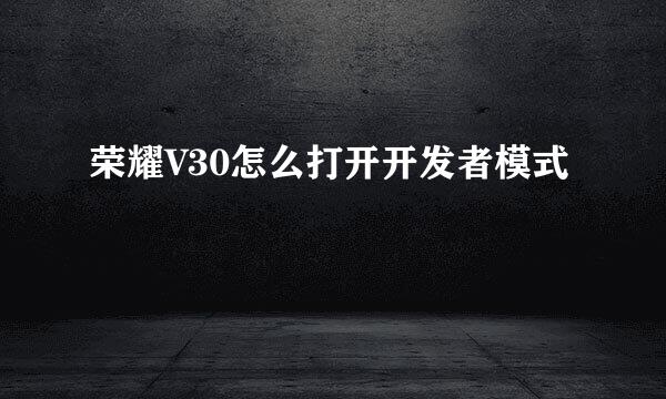 荣耀V30怎么打开开发者模式