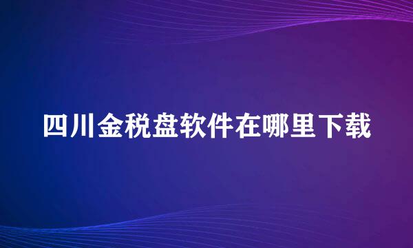 四川金税盘软件在哪里下载