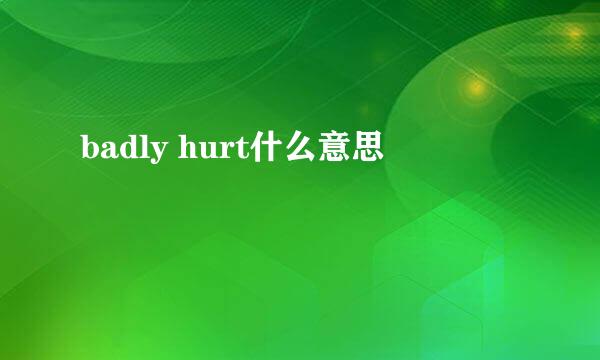 badly hurt什么意思
