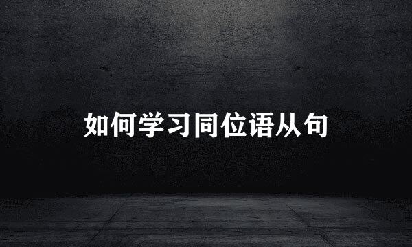 如何学习同位语从句