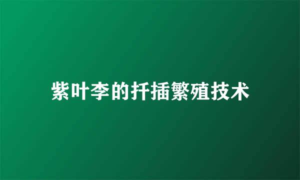 紫叶李的扦插繁殖技术