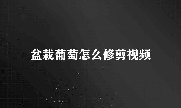 盆栽葡萄怎么修剪视频