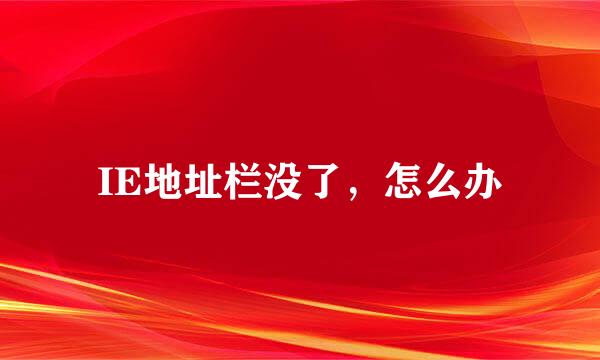 IE地址栏没了，怎么办