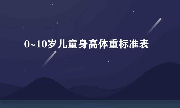 0~10岁儿童身高体重标准表