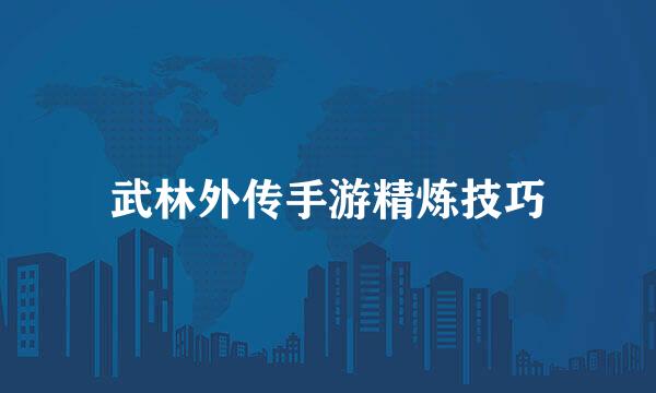 武林外传手游精炼技巧