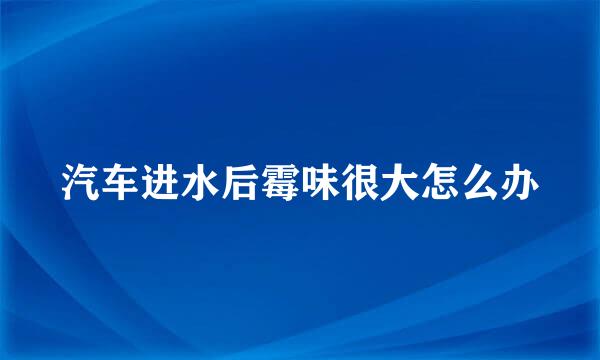 汽车进水后霉味很大怎么办