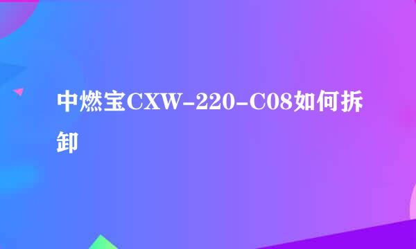中燃宝CXW-220-C08如何拆卸