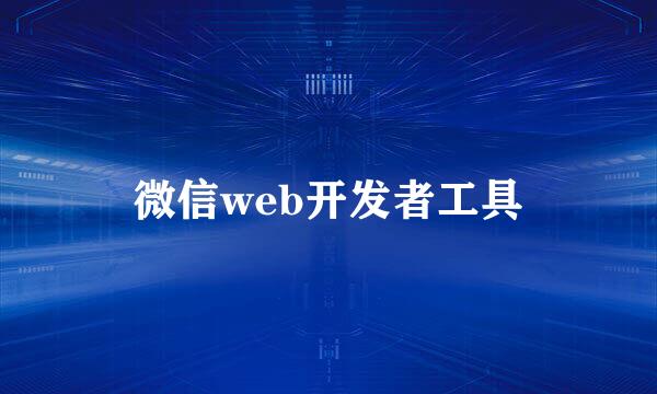 微信web开发者工具