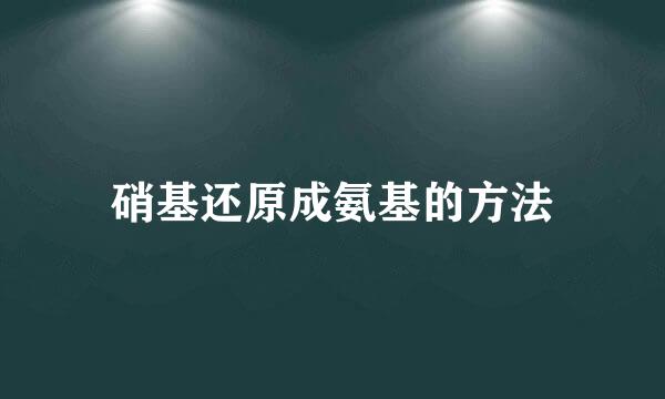 硝基还原成氨基的方法