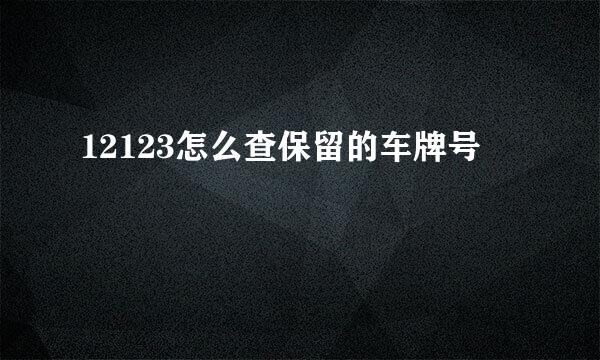 12123怎么查保留的车牌号