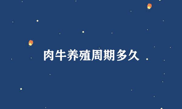 肉牛养殖周期多久