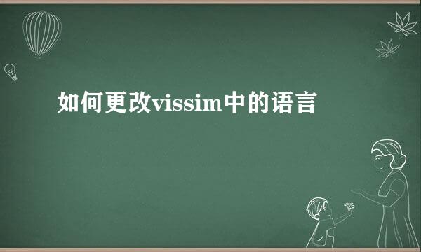 如何更改vissim中的语言