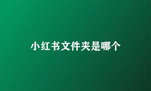 小红书文件夹是哪个