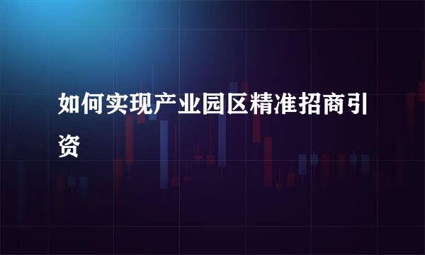 如何实现产业园区精准招商引资