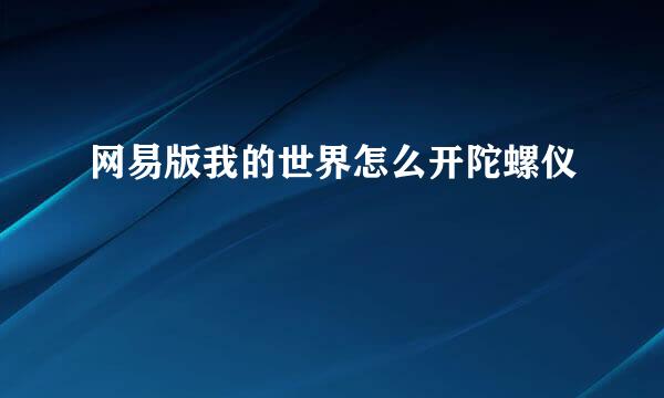 网易版我的世界怎么开陀螺仪