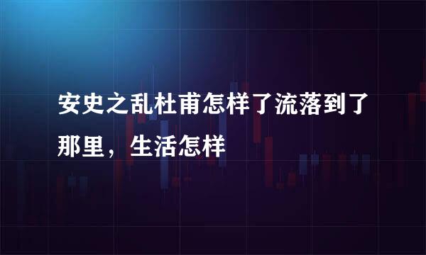 安史之乱杜甫怎样了流落到了那里，生活怎样