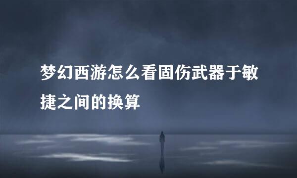 梦幻西游怎么看固伤武器于敏捷之间的换算