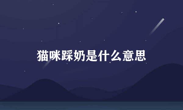 猫咪踩奶是什么意思