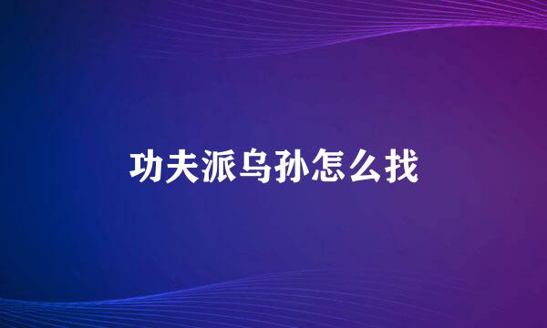 功夫派乌孙怎么找
