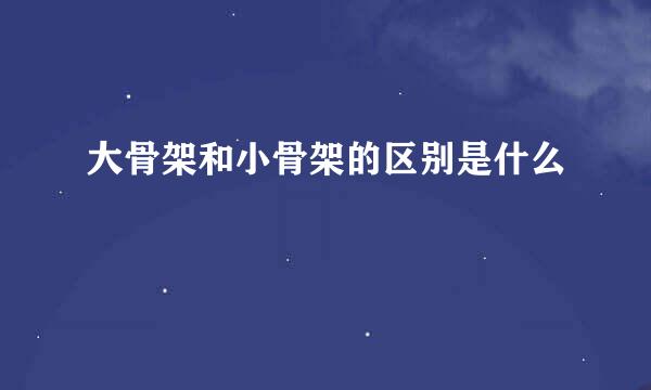 大骨架和小骨架的区别是什么