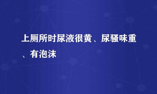 上厕所时尿液很黄、尿骚味重、有泡沫