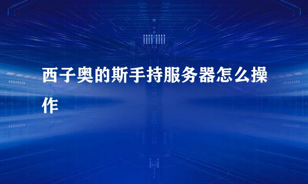 西子奥的斯手持服务器怎么操作