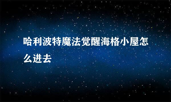 哈利波特魔法觉醒海格小屋怎么进去