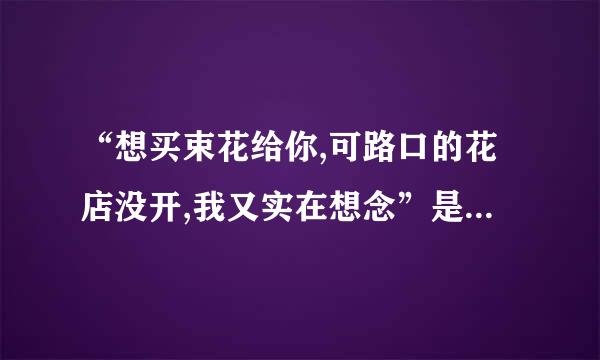 “想买束花给你,可路口的花店没开,我又实在想念”是什么意思