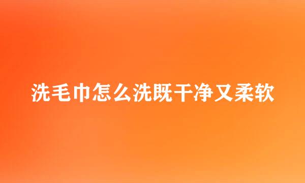 洗毛巾怎么洗既干净又柔软