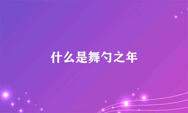 什么是舞勺之年