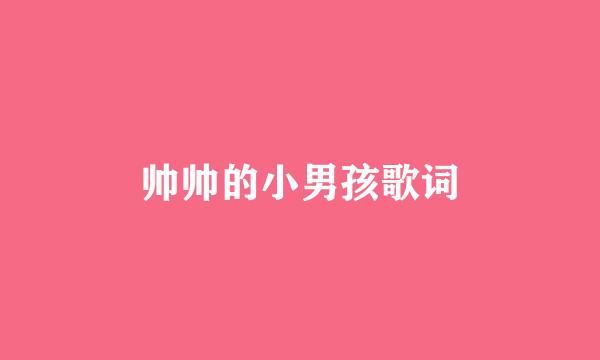 帅帅的小男孩歌词