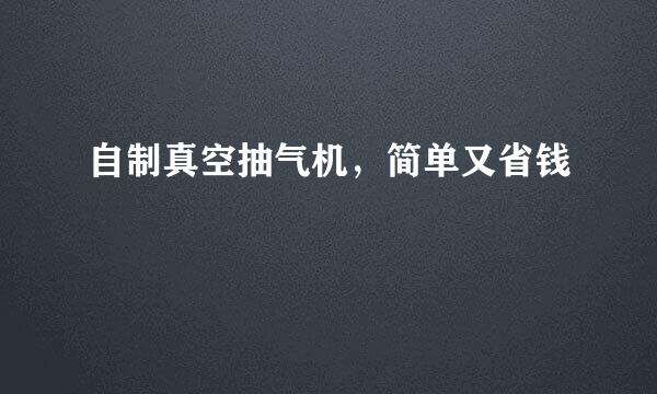 自制真空抽气机，简单又省钱