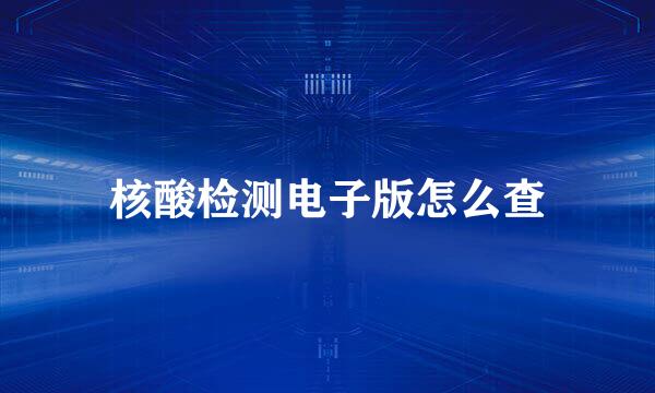 核酸检测电子版怎么查