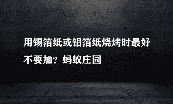 用锡箔纸或铝箔纸烧烤时最好不要加？蚂蚁庄园