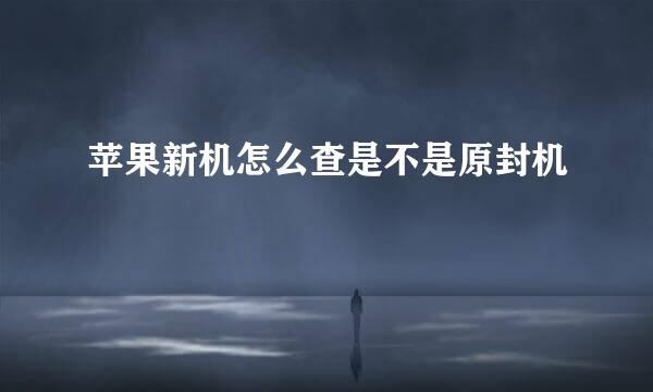 苹果新机怎么查是不是原封机