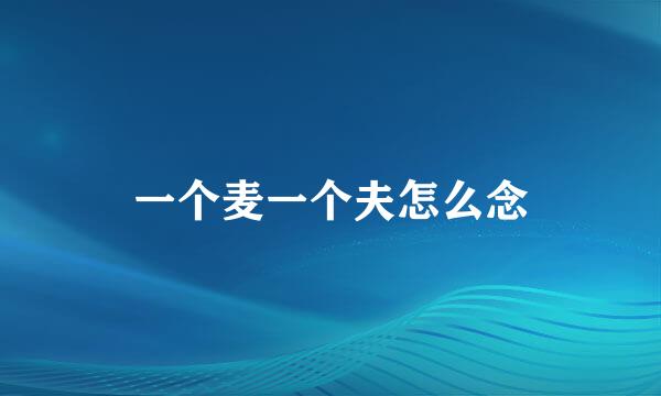 一个麦一个夫怎么念