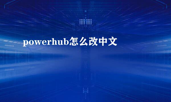 powerhub怎么改中文