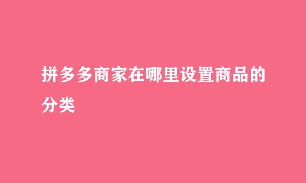 拼多多商家在哪里设置商品的分类