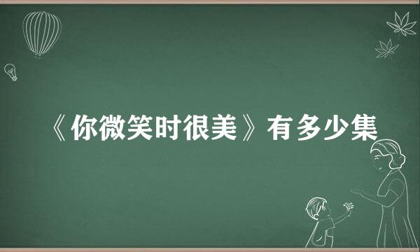 《你微笑时很美》有多少集