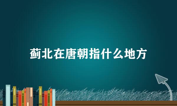 蓟北在唐朝指什么地方