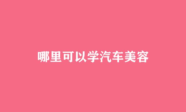 哪里可以学汽车美容