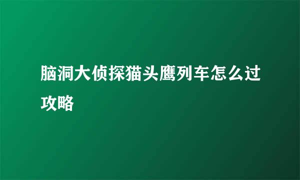 脑洞大侦探猫头鹰列车怎么过攻略