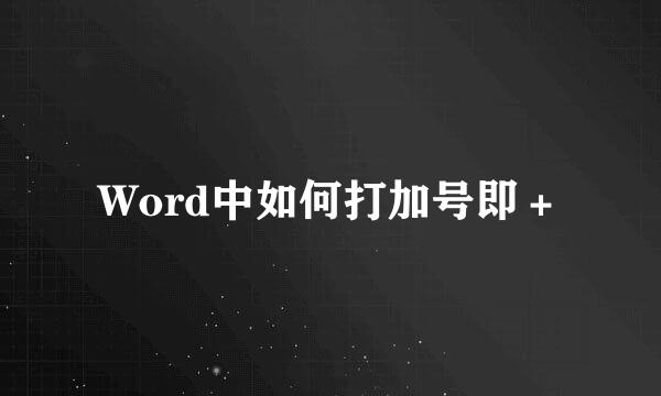 Word中如何打加号即＋