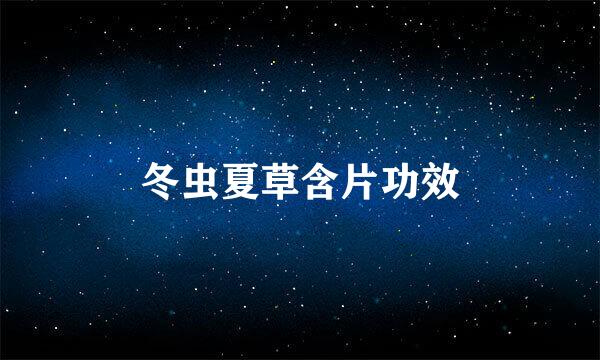 冬虫夏草含片功效