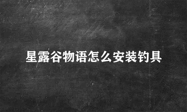 星露谷物语怎么安装钓具
